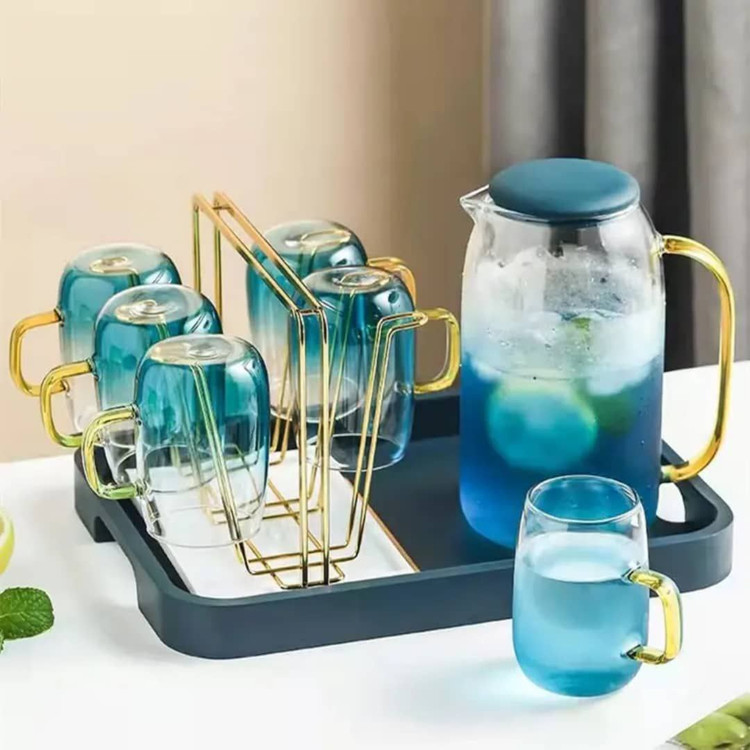 ست پارچ و لیوان پیرکس رنگی