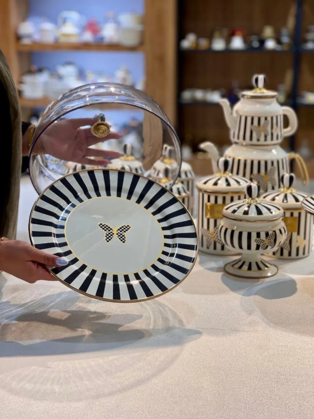 ست پذیرایی کتری قوری لعابی با پوشش گرانیتی